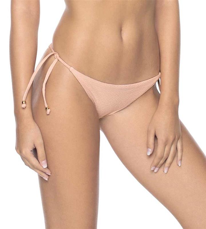 NWOT Pilyq Rose Sand L Solid Side-Tie Cheeky Bikini Swim Bottom 118661