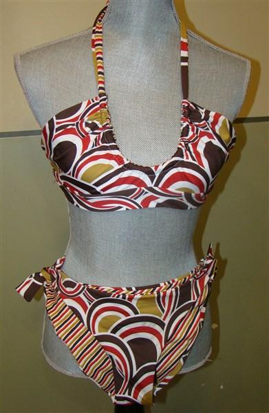 NEW BCBG Max Azria Reversible Geometric M Bikini Top Bottom Swimsuit #39262
