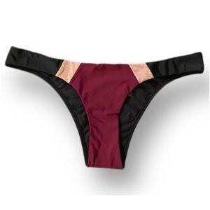 NWT PIlyq PQ Henna M Color Block Teeny Bikini Swim Bottom 118702