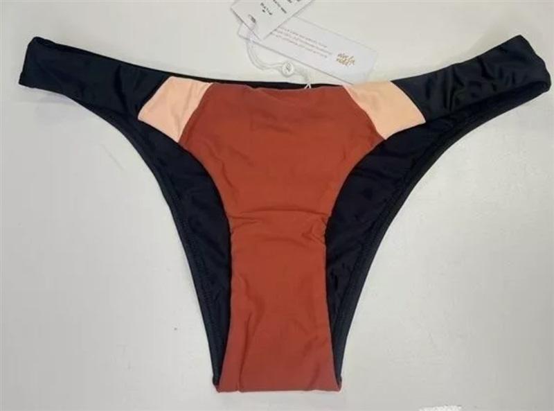 NWT PIlyq PQ Henna M Color Block Teeny Bikini Swim Bottom 118702
