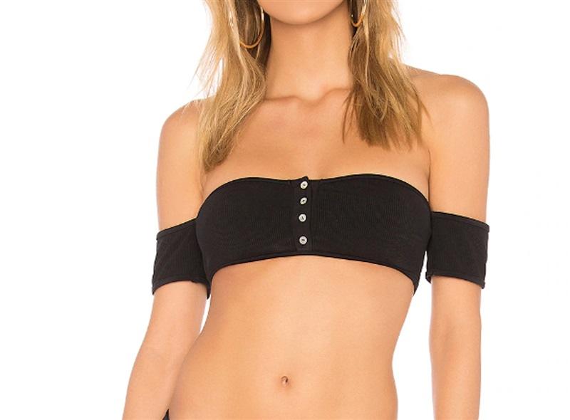 NWT BEACH BUNNY XL PRESLEY OFF SHOULDER TOP Black 118711