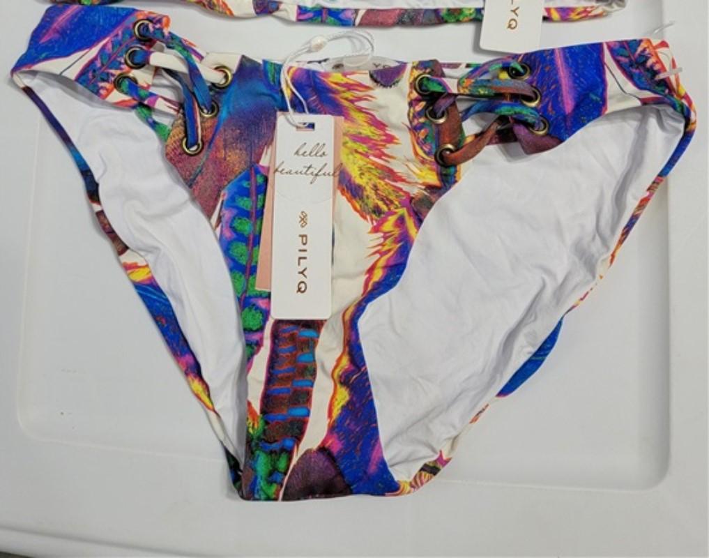 NWT Pilyq Light Vida Lace Up Bikini Bottom S Swim 118769