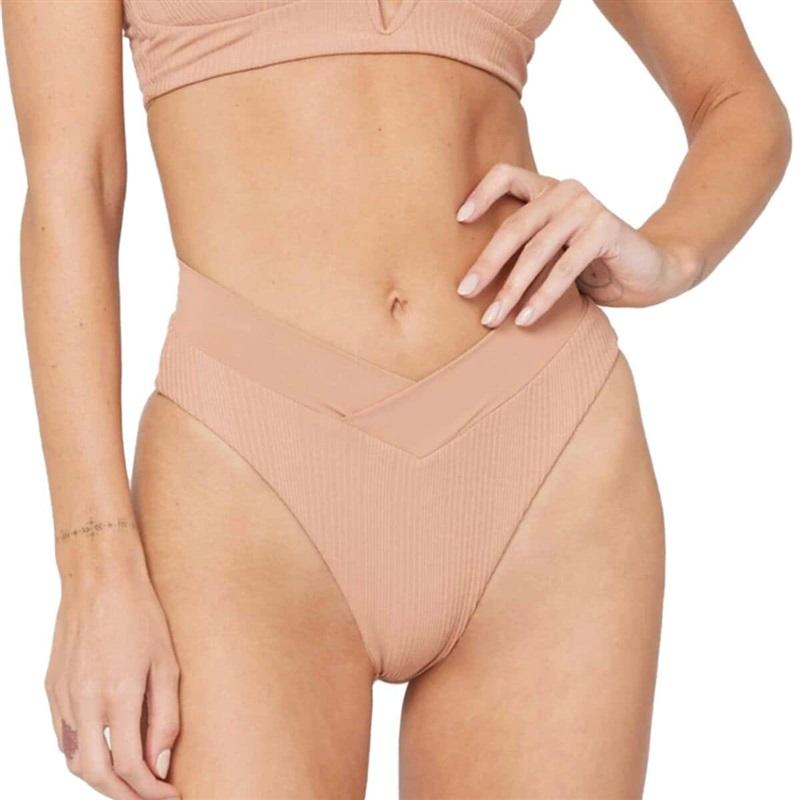 NWT L*Space L BOTTOM BITSY Court Bottom Bikini Swim Putty 118776