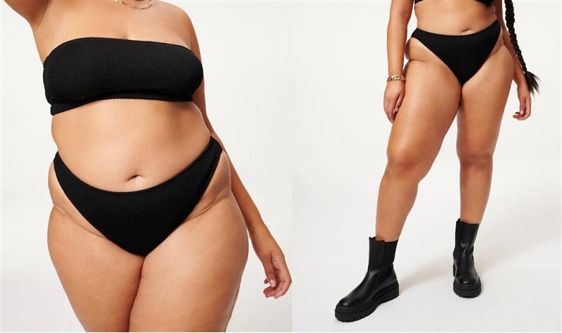 NWT Good American sz 1 Better Bikini Bottom Black 118781