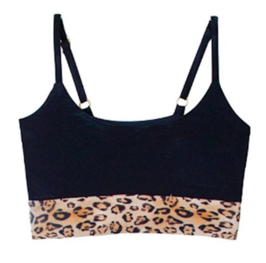 NWT PQ PIlyq 16 Leo Belted Animal print Girls Bikini Top 118816