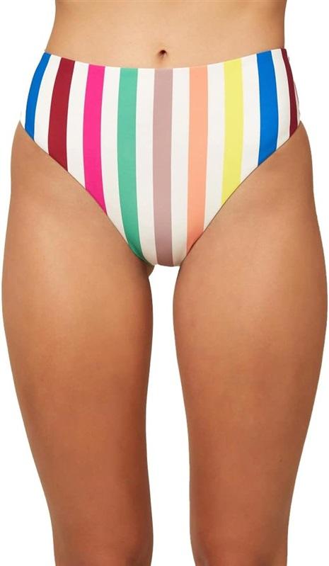 NWT O'Neill Cascada Stripe M High waist Cheeky Bikini Swim Bottom 118844