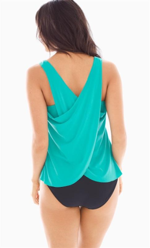 NWT MagicSuit by Miraclesuit 8 Vanessa Tankini Top Aqua 118863