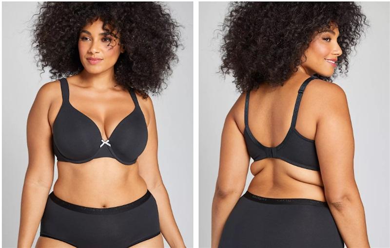 NWOTD Cacique 44B Smooth Lightly Lined Full Coverage T Shirt Black 118834