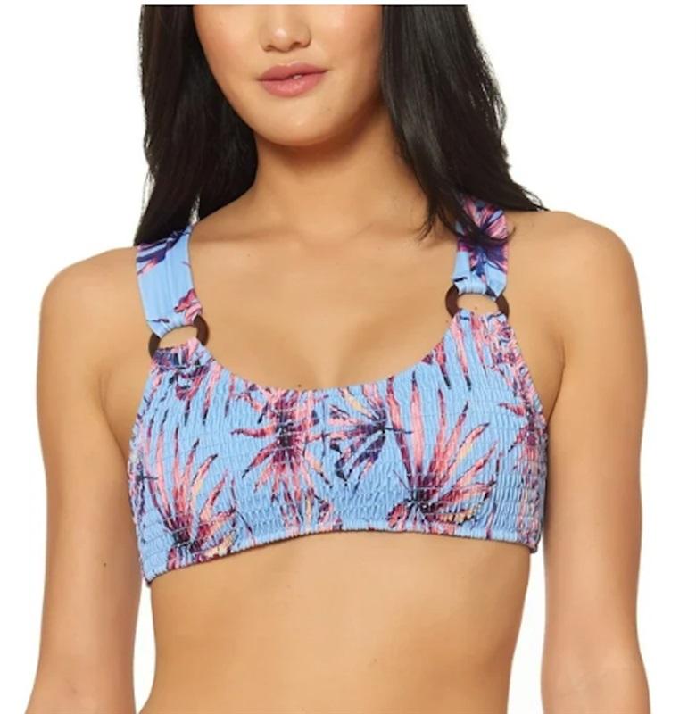 NWT Jessica Simpson L Palm Ring-Side Bikini Top & Bottoms Blue 118888
