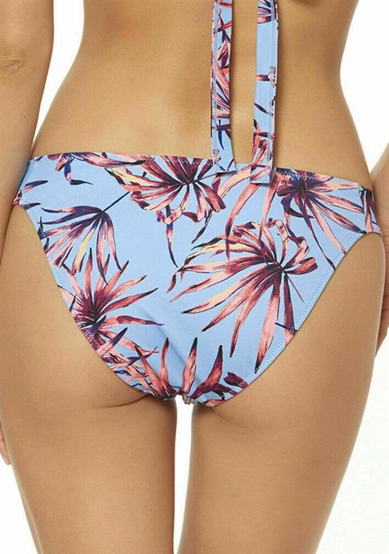 NWT Jessica Simpson L Palm Ring-Side Bikini Top & Bottoms Blue 118888