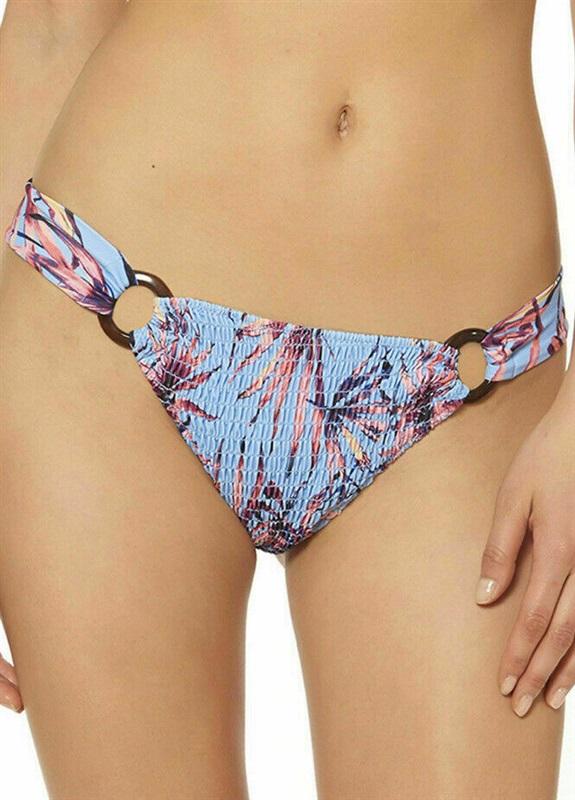NWT Jessica Simpson L Palm Ring-Side Bikini Top & Bottoms Blue 118888