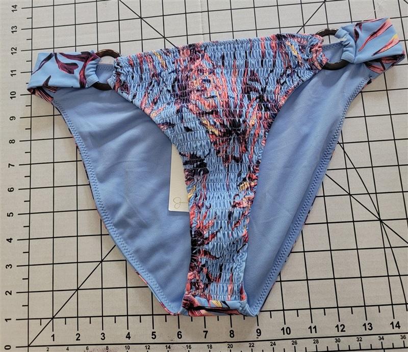 NWT Jessica Simpson L Palm Ring-Side Bikini Top & Bottoms Blue 118888