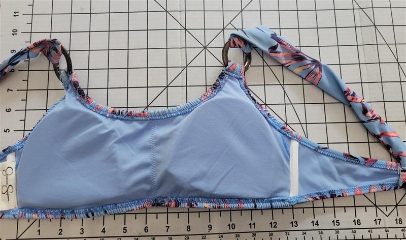 NWT Jessica Simpson L Palm Ring-Side Bikini Top & Bottoms Blue 118888