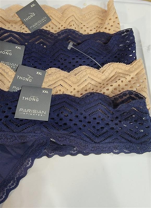 NWT 4 Parisian XXL Lace Waist Thong Panty WM1940 118908