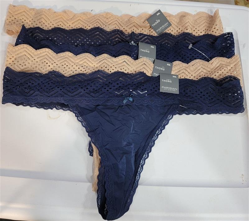 NWT 4 Parisian XXL Lace Waist Thong Panty WM1940 118908