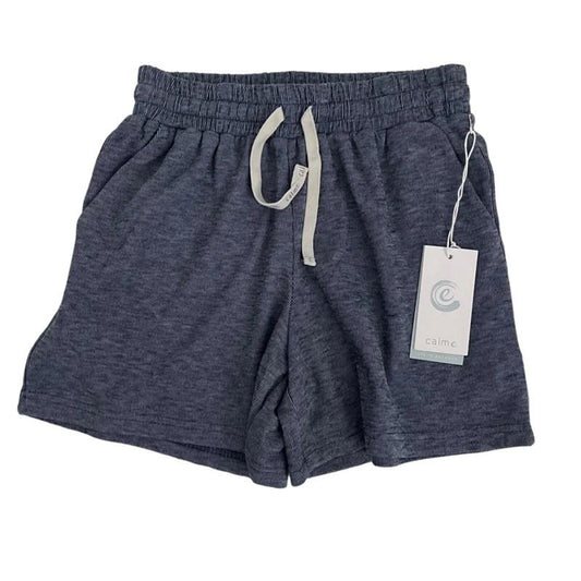 NWOT Calme M Cozy Pull On Shorts Blue Stripe 118947