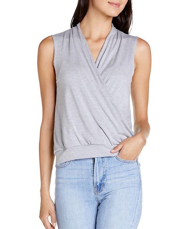 NWOT Michael Stars S Arie Gray Cross Over Sleeveless Shirt 118951
