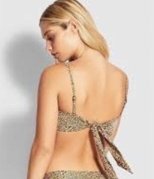 NWOT Seafolly 8 USA Golden Square Bikini Top Spirit Animal 118974