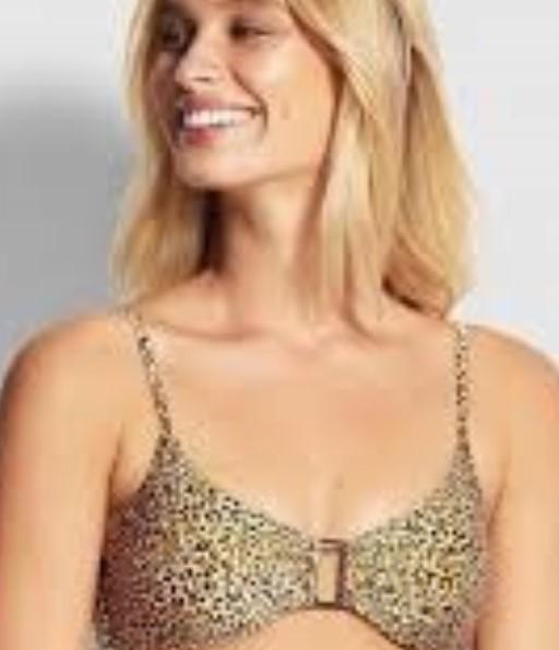 NWOT Seafolly 8 USA Golden Square Bikini Top Spirit Animal 118974
