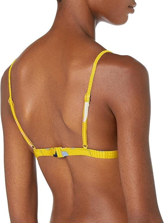 NWOT Seafolly 12 USA Florence Yellow Floral Bikini Top 118981
