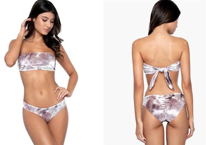 NWT Pilyq PQ L VIR Water Color Basic Ruched Teeny Bottom 118989