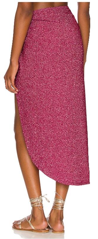 NWT Good American Glitter Pink Tie Sarong Skirt 118994