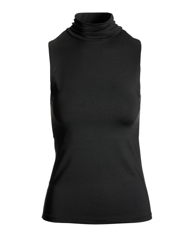 NWOT Boston Proper XS So Modern Sleeveless Mock Neck Top Black 119018