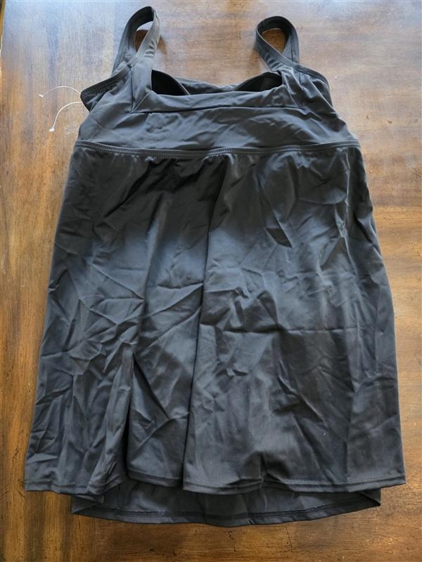 NWOT Swimsuits for All 24W Braided Belt 1Pc Swim dress Black 119035