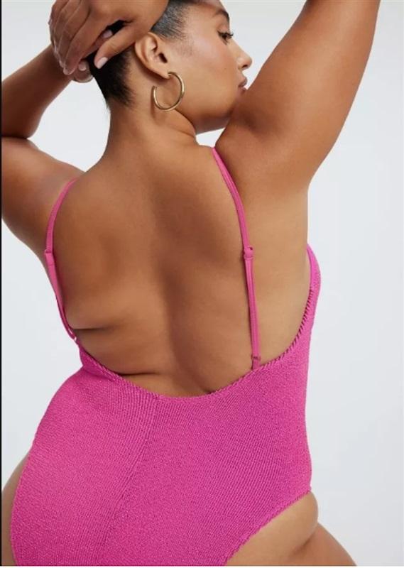 NWT Good American 0 XS Always Fits Sculpt Fuschia Pink 1PC Swimsuit