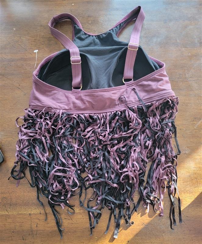 NWT Luxe By Lisa Vogel Fringe Benefits XS Solid Scoop Bikini Swim Top 119081