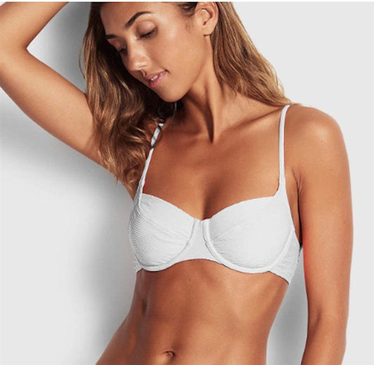 NWOT Seafolly Capri 4 USA White Underwire Bikini Top 119084