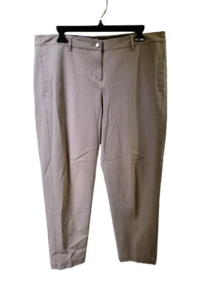 NWOT Eileen Fisher L Stretch Flat Front Khaki Pants Stretch 119112