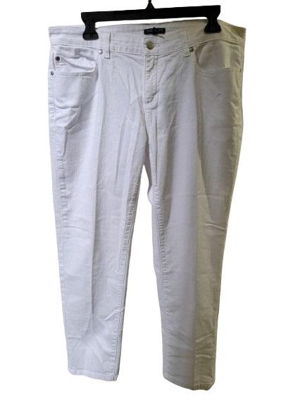 PO Eileen Fisher 14P White Stretch Jeans Pants 119113