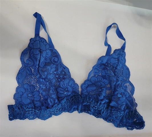 NWOT HAH Intimates L Chi Bralittle Blue Lace 119137