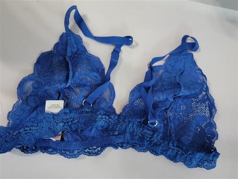 NWOT HAH Intimates L Chi Bralittle Blue Lace 119137