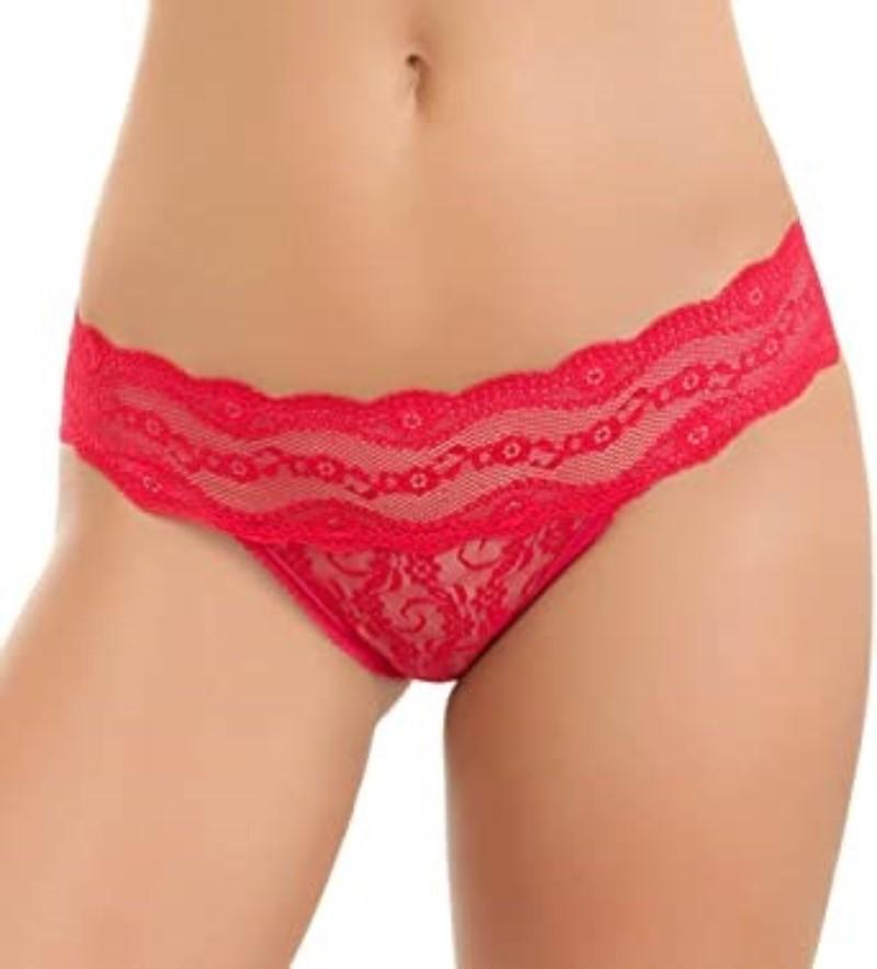 NWT b.tempt'd by Wacoal XL Lace Kiss Thong (970182) Blue 119157
