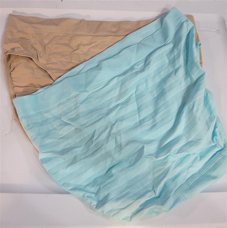 NWOT 2 Jockey 8 Modern Microfiber Stripe Seamfree Underwear Blue Tan 119162