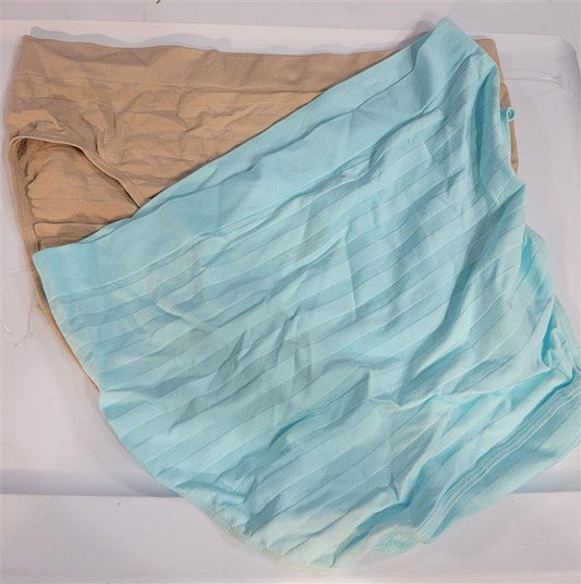 NWOT 2 Jockey 8 Modern Microfiber Stripe Seamfree Underwear Blue Tan 119162