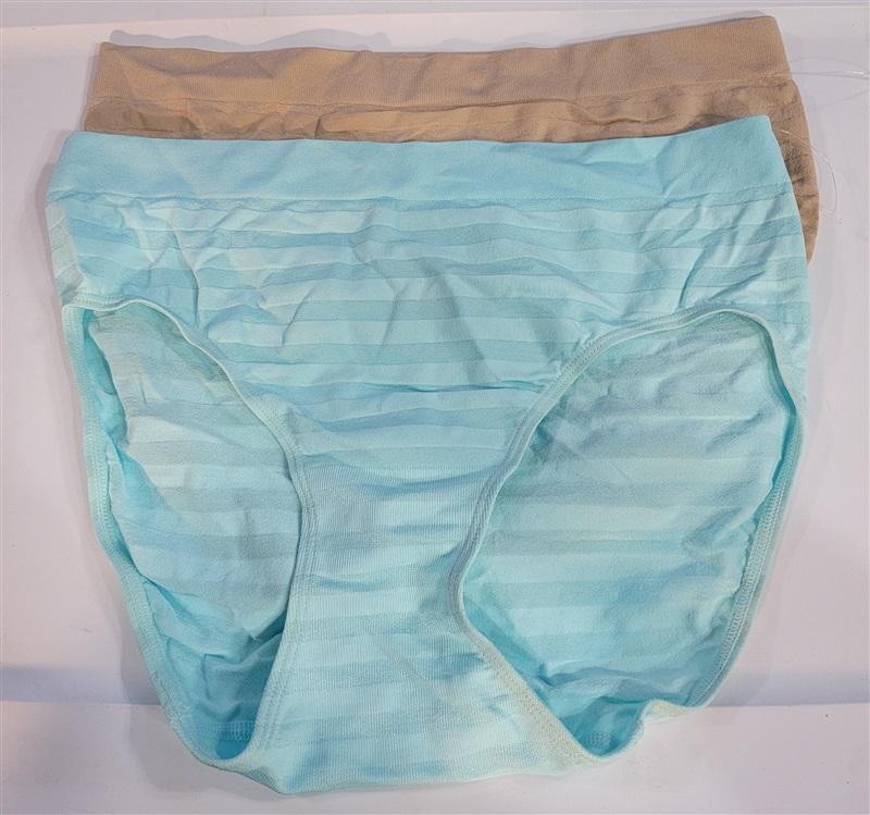 NWOT 2 Jockey 8 Modern Microfiber Stripe Seamfree Underwear Blue Tan 119162