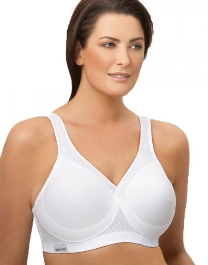 NWOT Glamorise Sports 46B Bra 1006 Superior Support No Wires White 119195