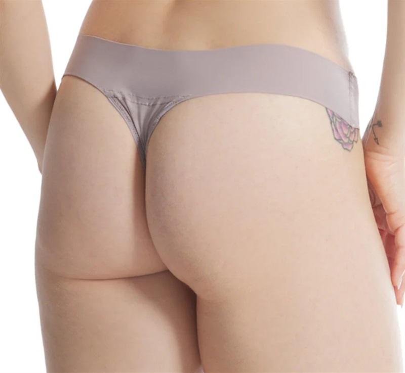 NWOT Hanky Panky L Breathe Natural Rise Thong Underwear Panty Taupe 119261