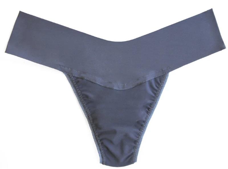 NWOT Hanky Panky M Breathe Natural Rise Thong Underwear Panty Charcoal 119266