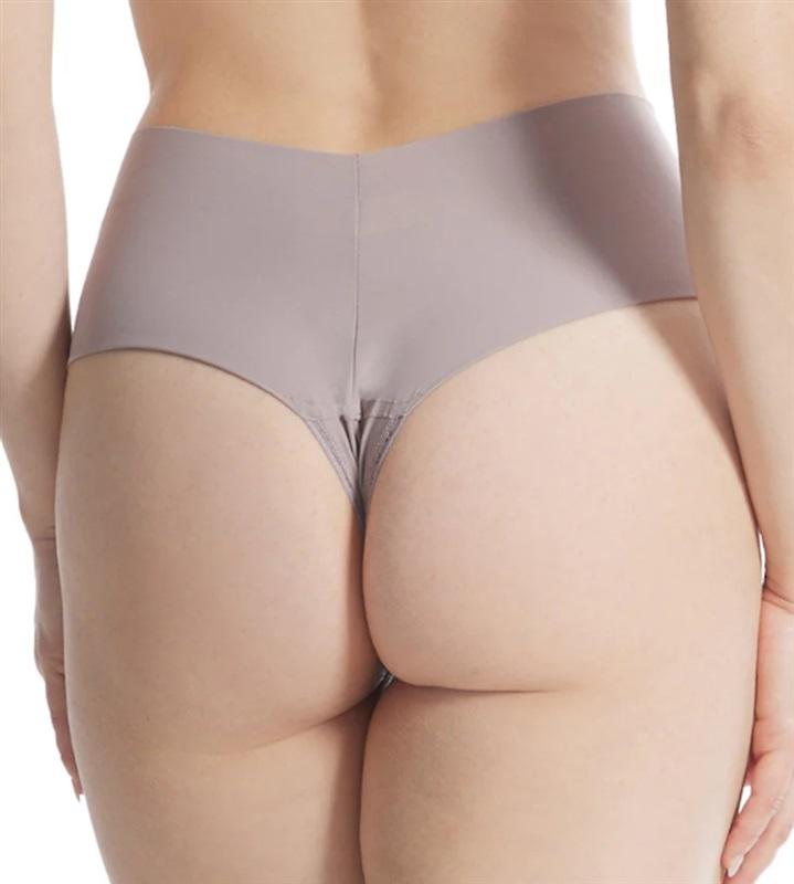 NWOT Hanky Panky M Breathe Hi Rise Thong Underwear Panty Taupe 119269