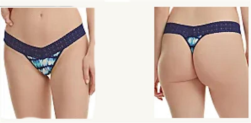 NWT Hanky Panky DreamEase 631004 Lace Low Rise Thong Underwear Purple 119278