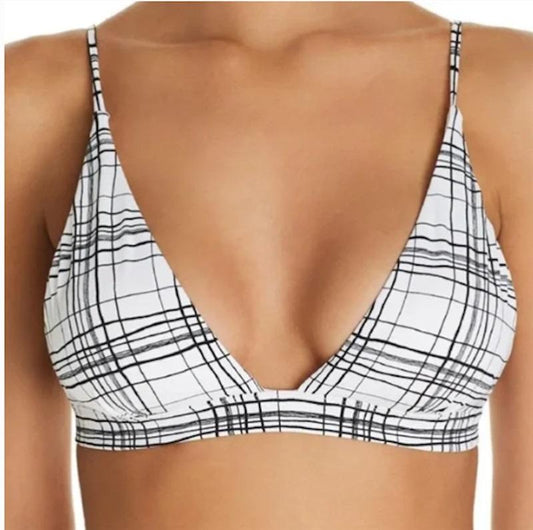 NWT Dolce Vita Mirage Triangle Bikini Swim Top Black White 119283