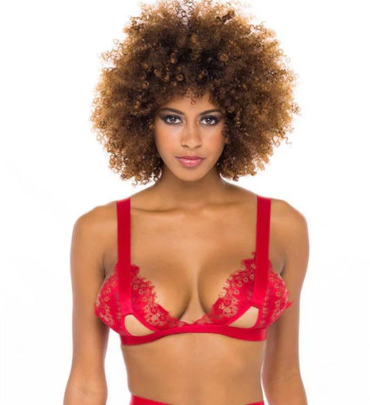 NWT Oh La La Cheri SM Janet Bra Red Eyelash Lace 119317