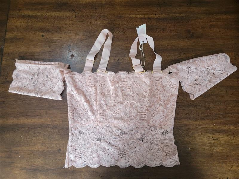 NWT Free People M/L HAH Hot As Hell Lace Crop Top Detach Sleeve 119319