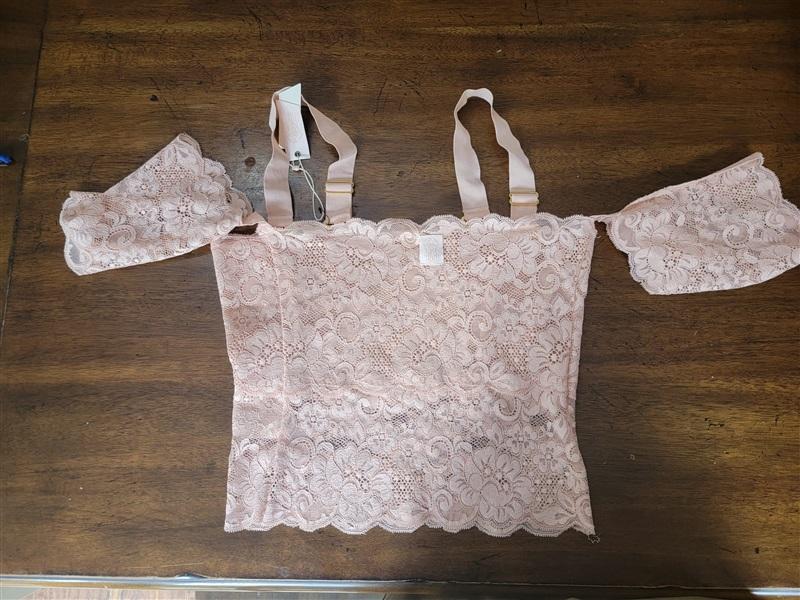 NWT Free People M/L HAH Hot As Hell Lace Crop Top Detach Sleeve 119319