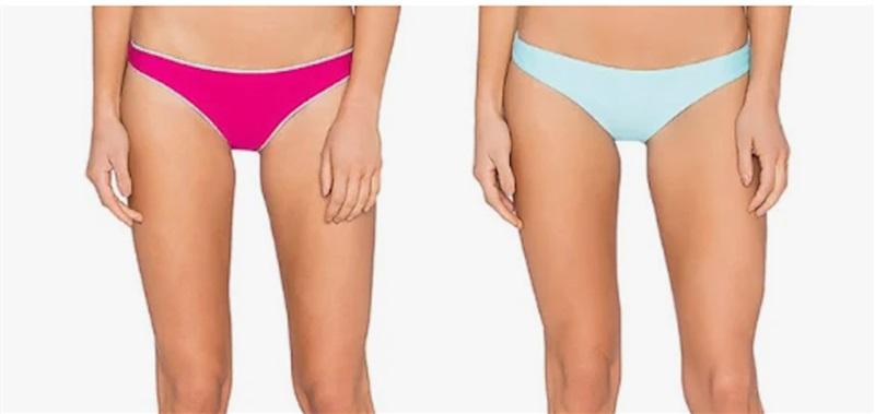 NWT Pilyq Dreamy Blue L Reversible Teeny Bikini Swim Bottoms 119326