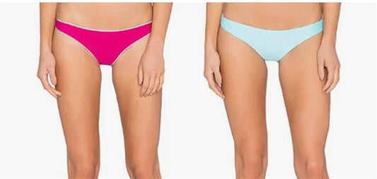NWT Pilyq Dreamy Blue L Reversible Teeny Bikini Swim Bottoms 119326